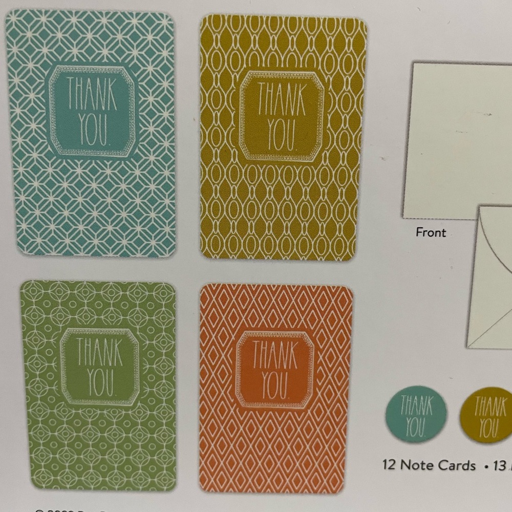 NEW Rae Dunn THANK YOU Notecard Set - Picture 2 of 6